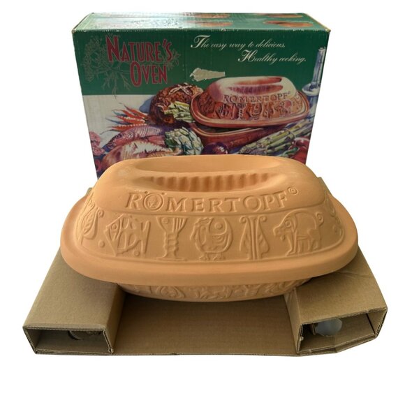Romertopf Model 111 Terracotta Roaster 4 Qt Natures Oven Healthy Cooking - Picture 4 of 7